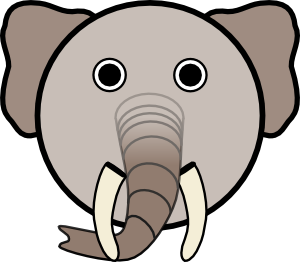 free vector Elephant With Rounded Face clip art