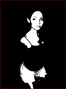 free vector Elvish Girl Silhouette clip art