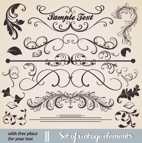 free vector European classic lace pattern 03 vector
