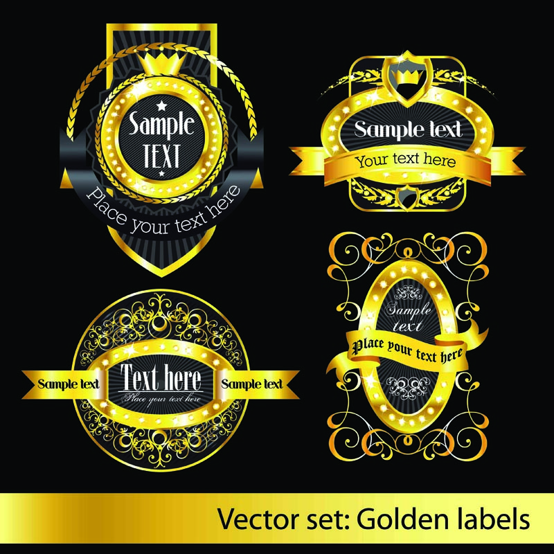 free vector European classic pattern label 03 vector