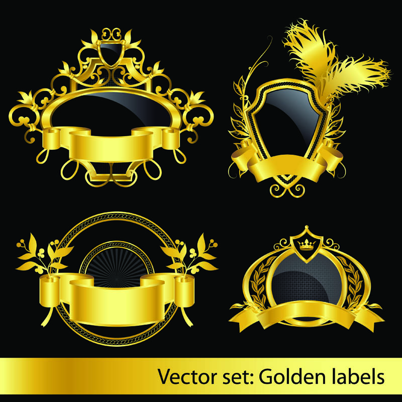 free vector European classic pattern of label 01 vector