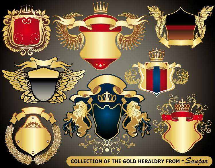 free vector European heraldry collection vector
