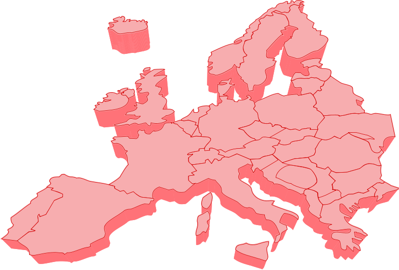 free vector European map 3D