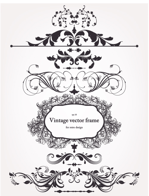 free vector Europeanstyle floral border and decorations 02 vector