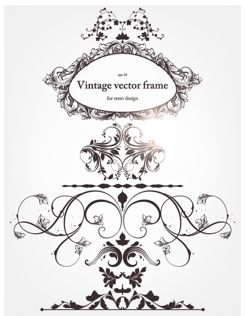 free vector Europeanstyle floral border and decorations 04 vector