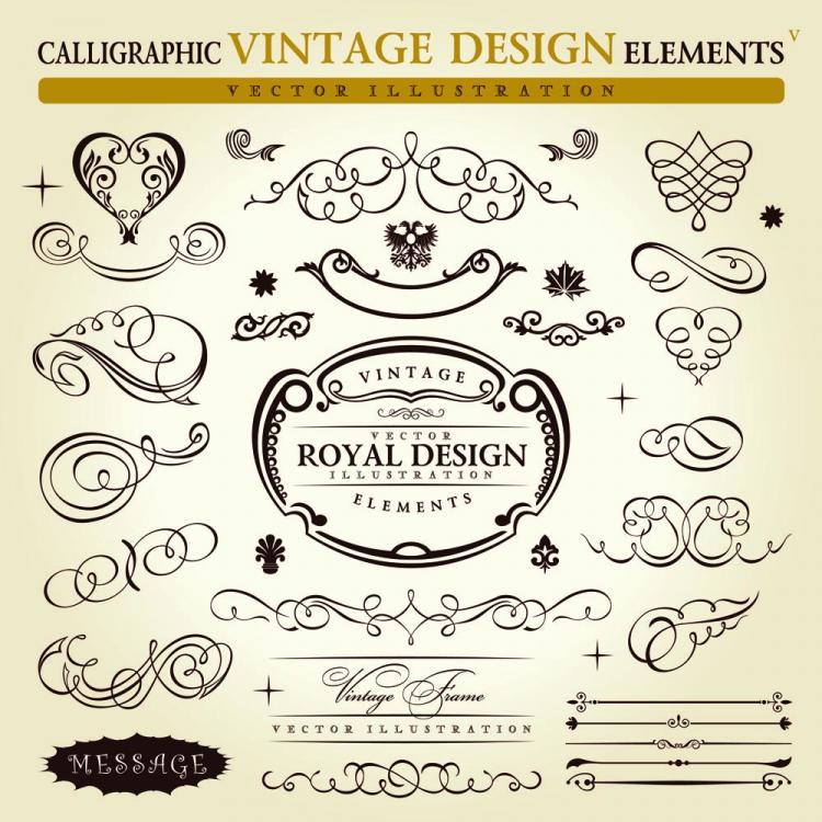 free vector Europeanstyle lace pattern elements 01 vector