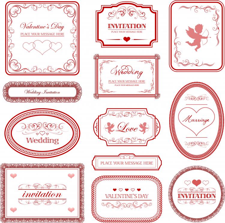 free vector Europeanstyle love pattern border vector