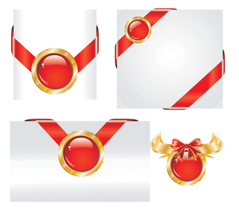 free vector Europeanstyle ribbon scroll icon vector