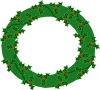 free vector Evergreen Wreath With Large Holly clip art