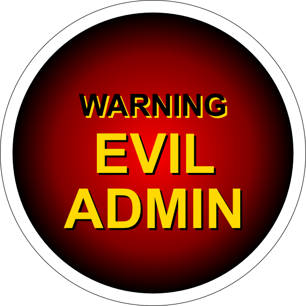free vector Evil Admin Warning clip art