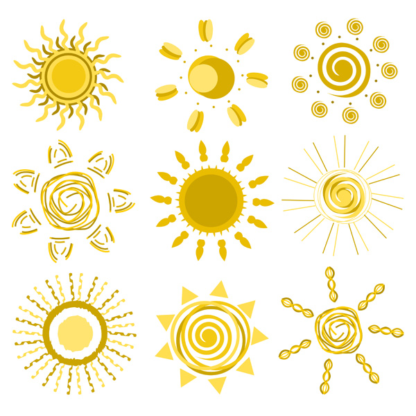 free vector Expression vector cute funny sun