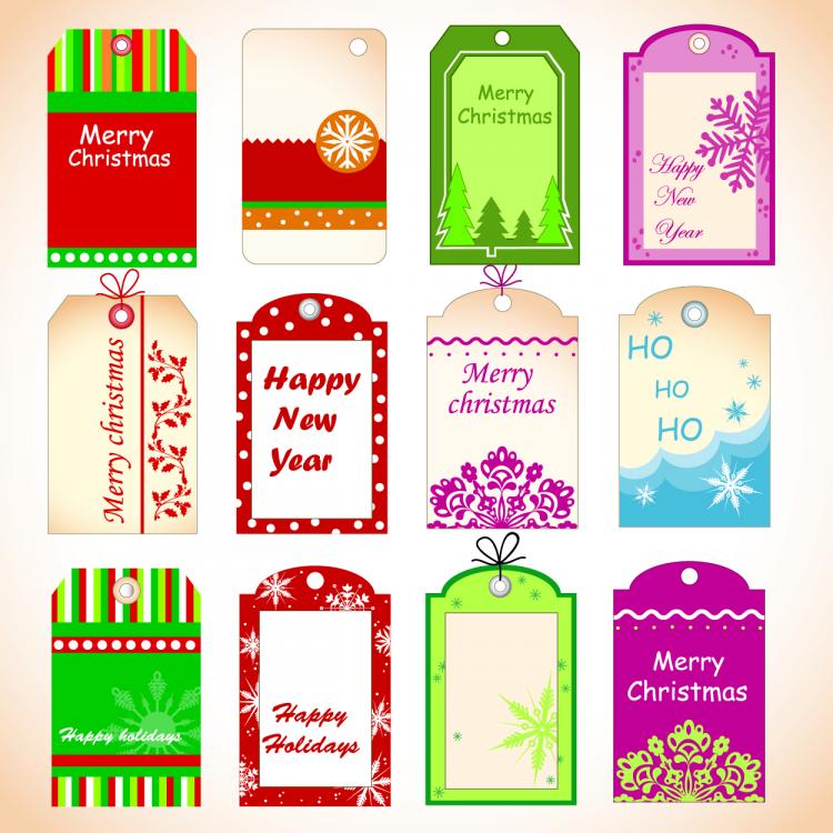 Exquisite christmas labels (24982) Free EPS Download / 4 Vector