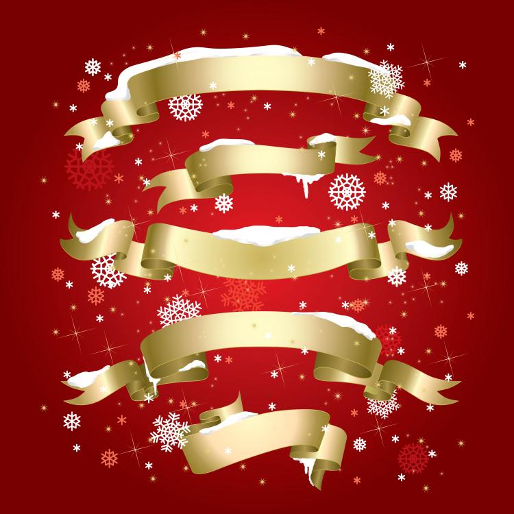 free vector Exquisite christmas red elements poster vector