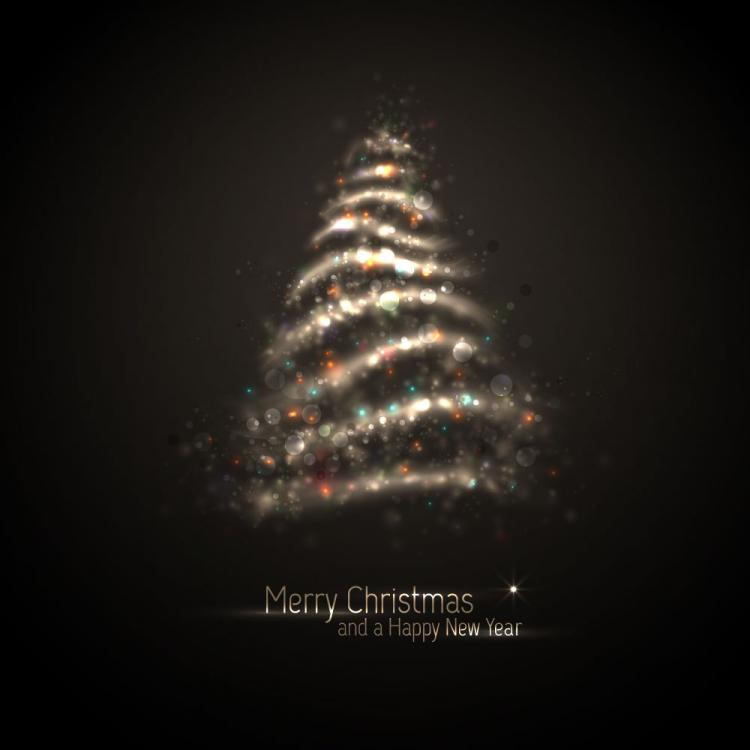 free vector Exquisite halo christmas tree 04 vector