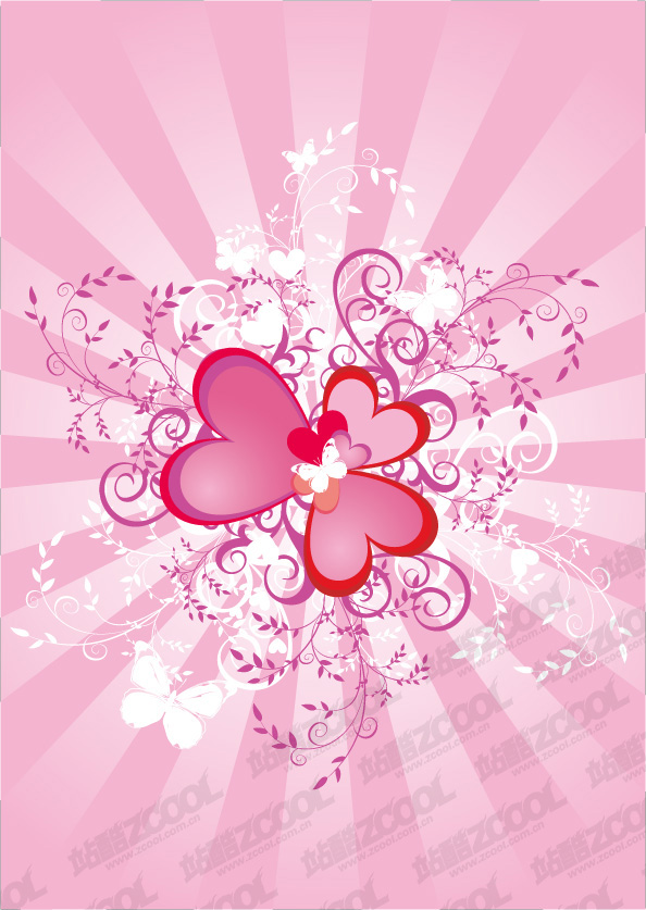 free vector Exquisite heart-shaped pattern