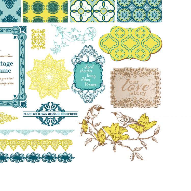 free vector Exquisite lace pattern 02 vector