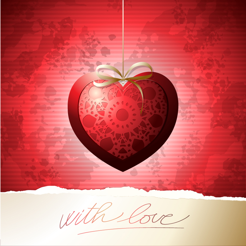 free vector Exquisite valentine39s day greeting card 01 vector