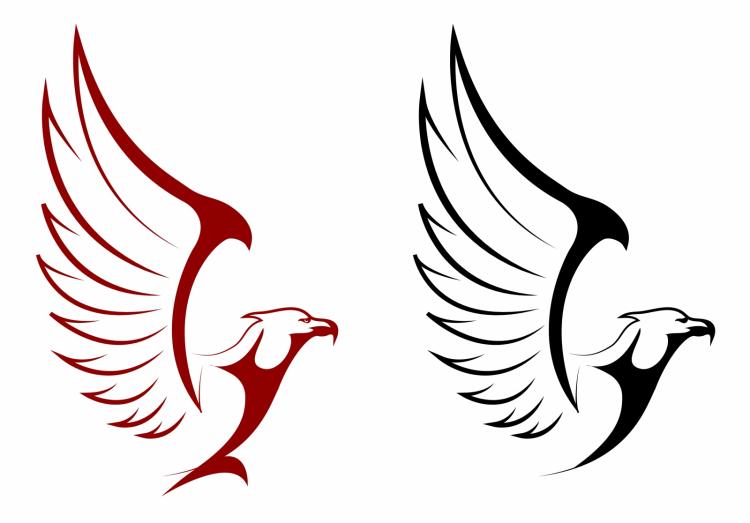 free vector Falcon and eagle mascots