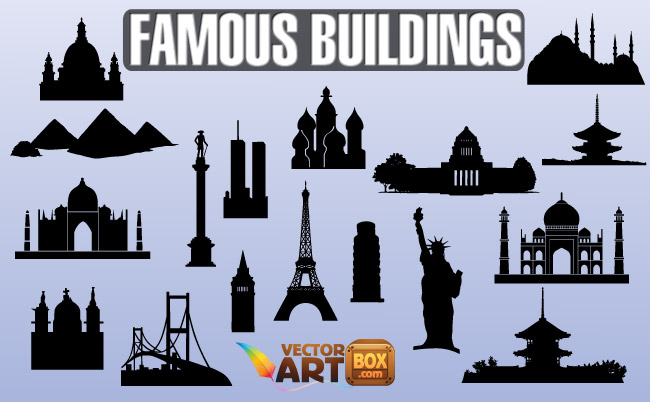 free vector Famous Buildings Silhouettes