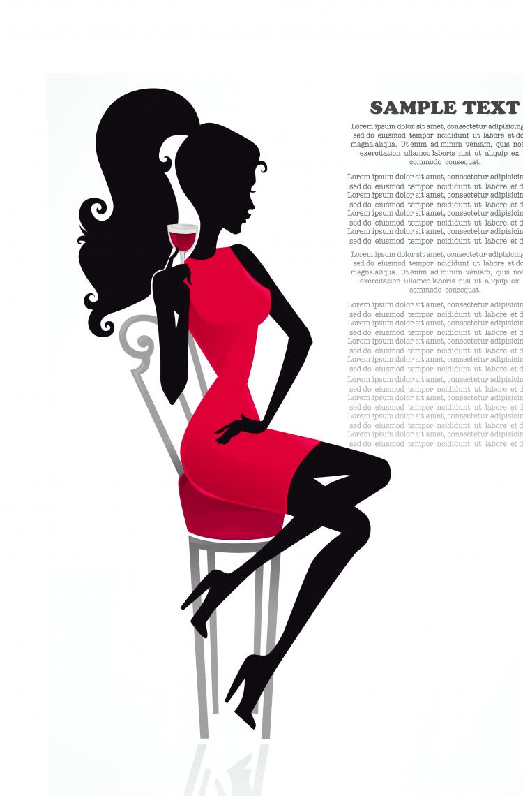 free vector Fashion beauty silhouette 01 vector