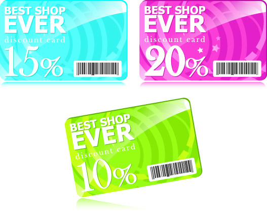 free vector Fashion discount card template vector with discount coupons