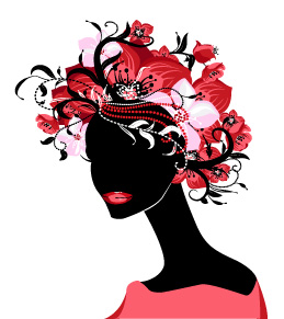 free vector Fashion female flower head vector material