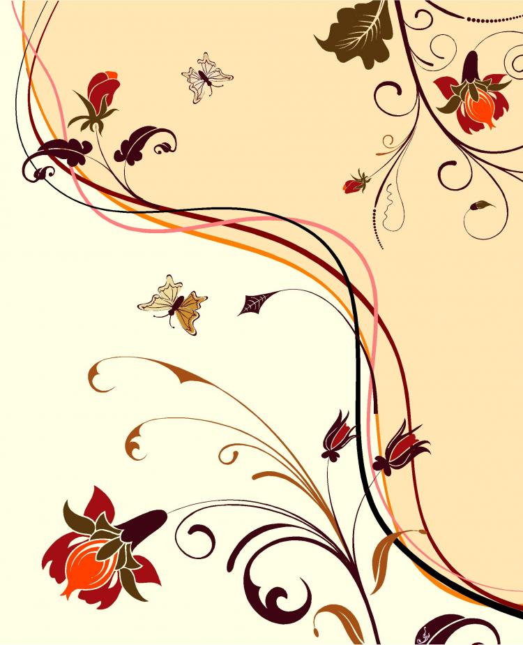 free vector Fashion Flower background material element vector