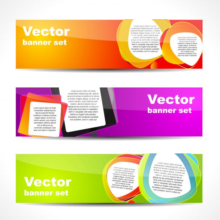 free vector Fashion glossy banner 02 vector