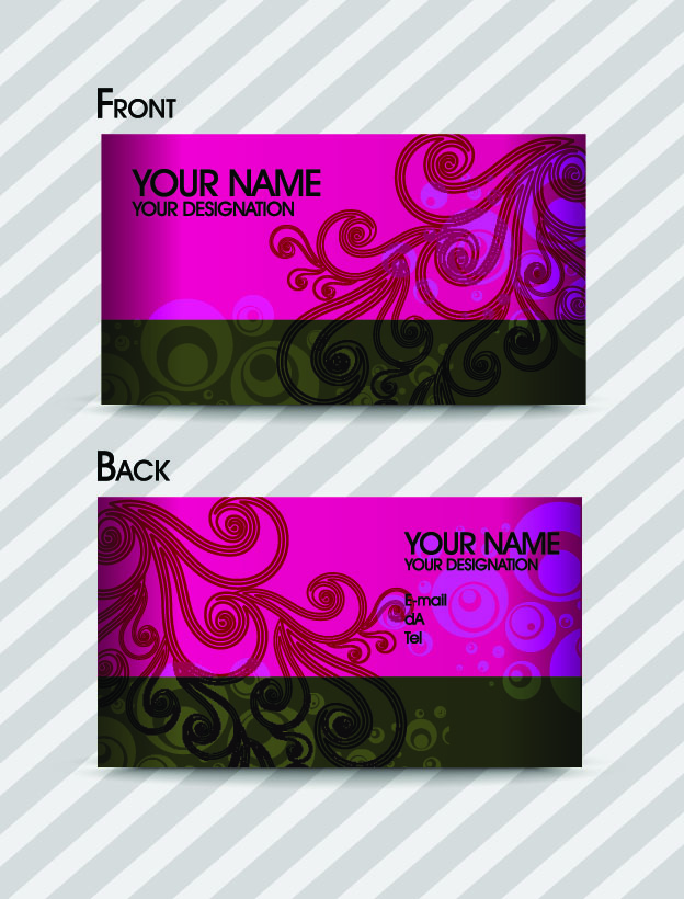 free vector Fashion pattern business card template 02 vector
