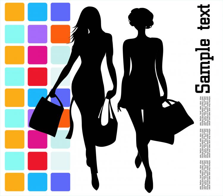 free vector Fashion shopping beauty silhouette 04 vector