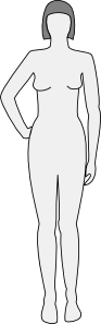 free vector Female Body Silhouette Front clip art