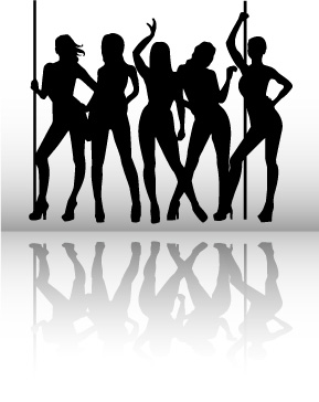 free vector Female dancer silhouette vector material