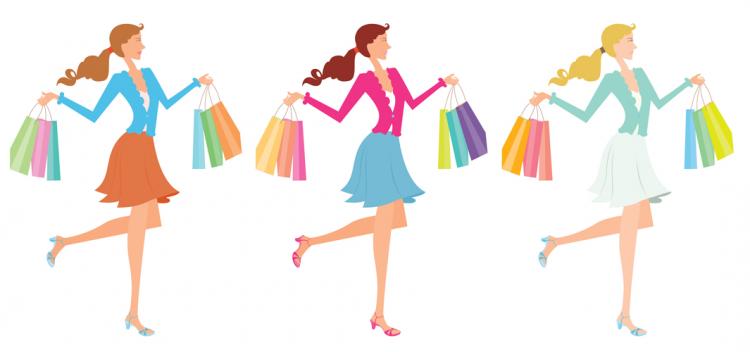 free vector Female fashion shopping