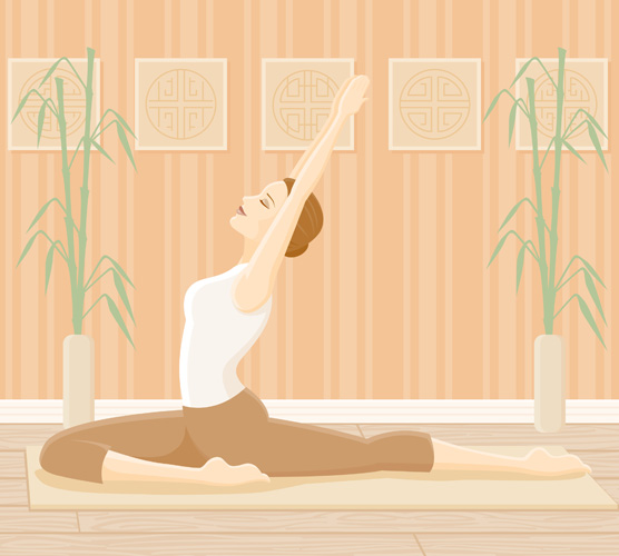 free vector Female Vector yoga exercise