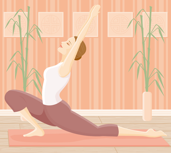 free vector Female Vector yoga exercise