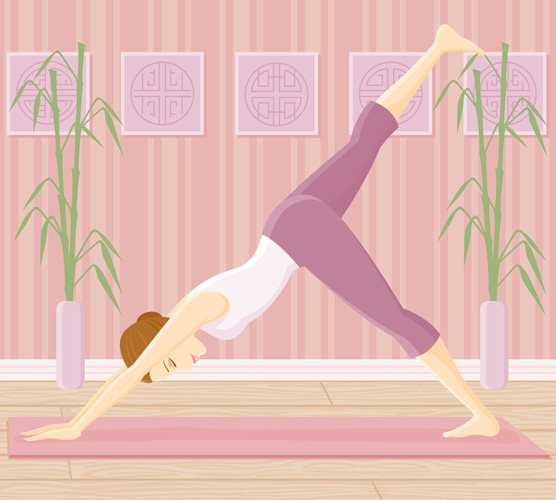 free vector Female Vector yoga exercise