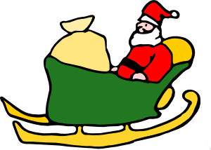 free vector Fen Santa In His Sleigh clip art