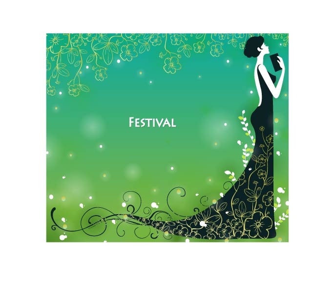 free vector Festival festive female pattern vector 1 12p