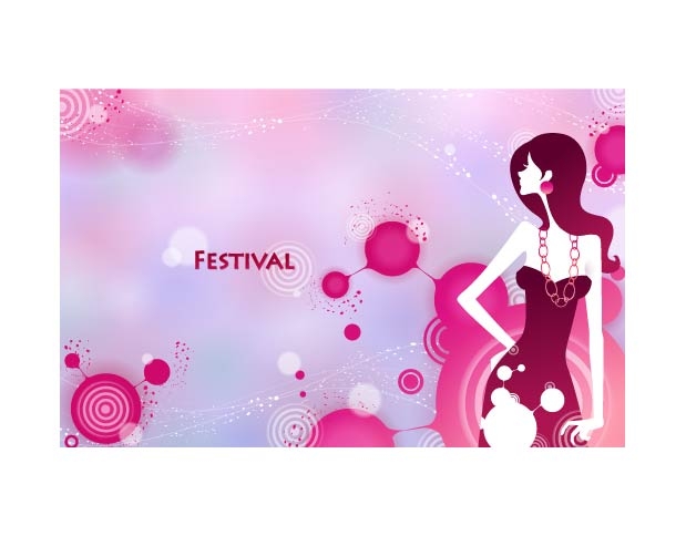 free vector Festival festive female pattern vector 4 10p