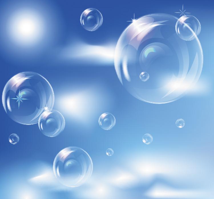 free vector Fine bubbles and the blue sky 01 vector