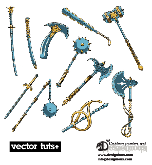free vector Fine game weapon set vector