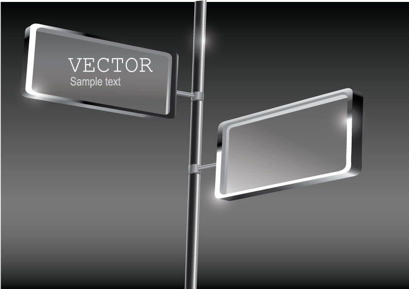 free vector Fine glass advertising boxes 04 vector