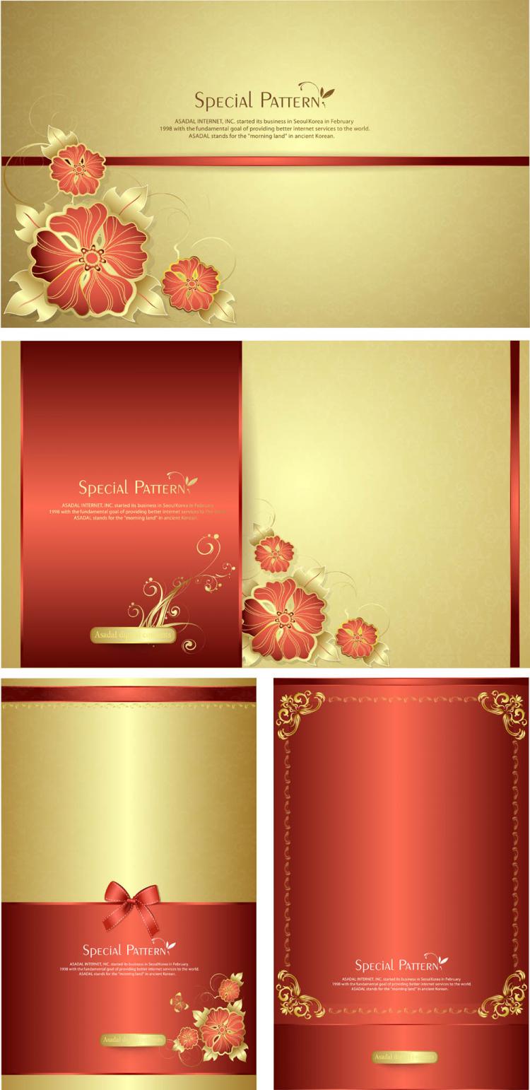 free vector Fine pattern cards vector