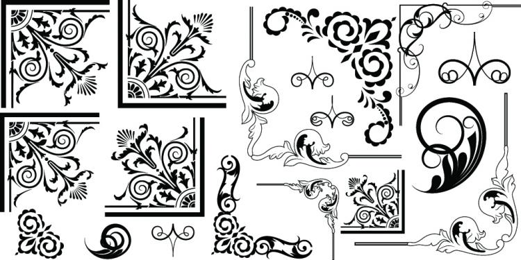 Download Fine pattern corner 03 vector Free Vector / 4Vector