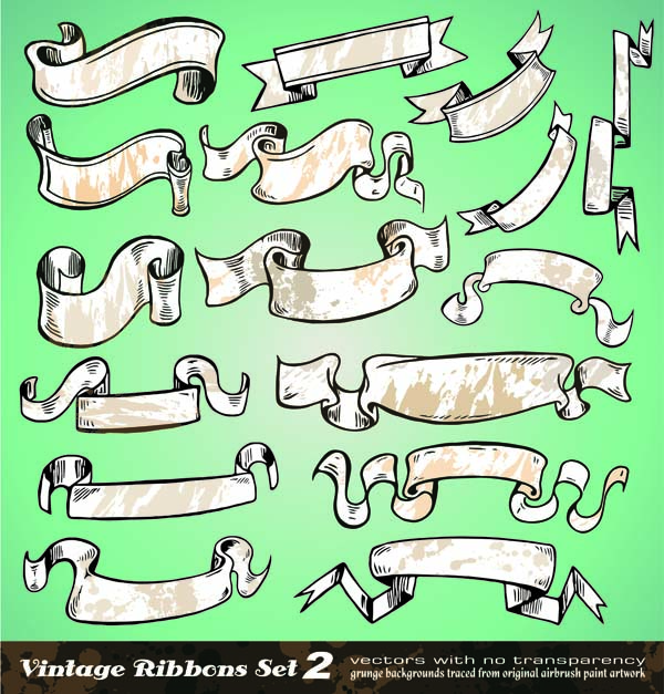 free vector Fine ribbon scroll vector