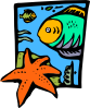 free vector Fish Marine Life Starfish clip art