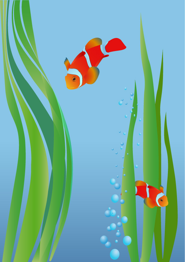 free vector Fish vector illustration background material