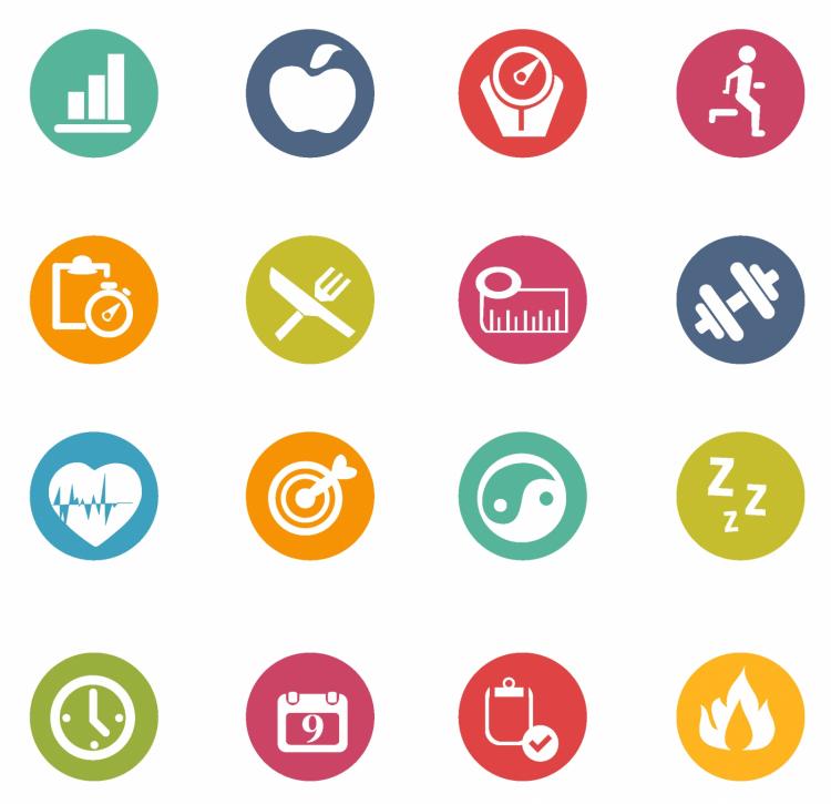 Fitness icons.ai Royalty Free Stock SVG Vector and Clip Art