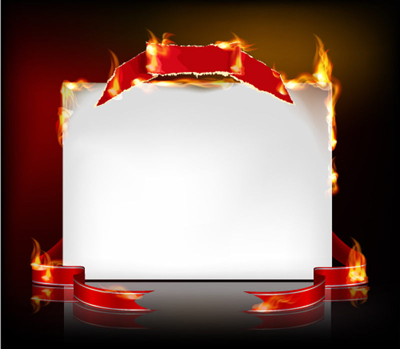 free vector Flame burning paper effect 04 vector