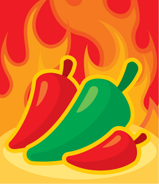 free vector Flame pepper vector